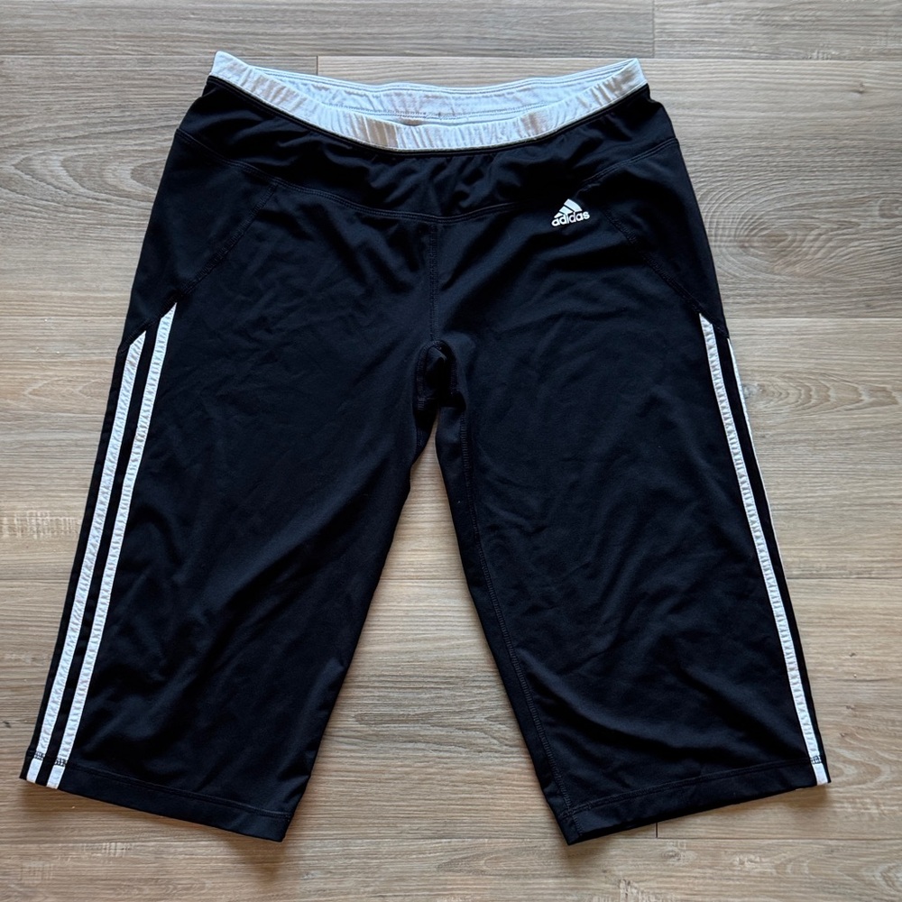 Adidas Women's Black Shorts with White Accents